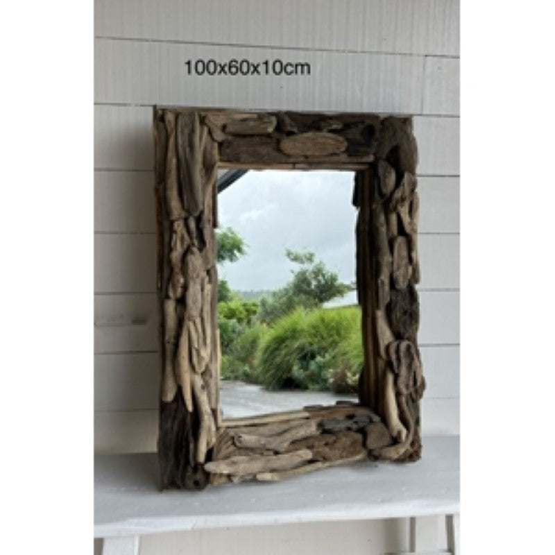 Rectangle Mirror - Driftwood (100 x 62 x 10cm)