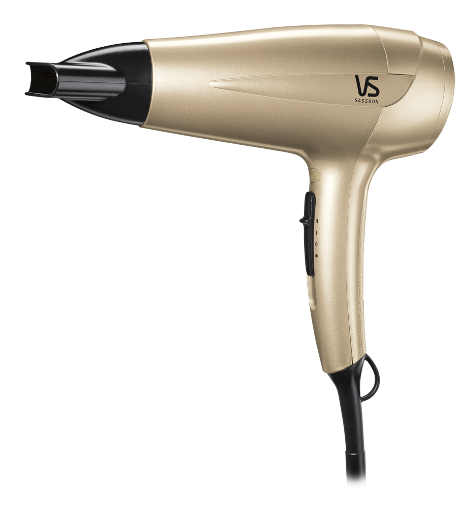 Vidal Sassoon 2100 Watts Hair Dryer for fast styling with lightweight design, variable settings, concentrator, and diffuser.