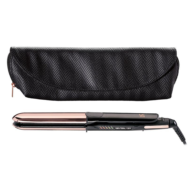 VS Sassoon 2-in-1 hair straightener and curler with Sol-Gel Ceramic plates for sleek styles and smooth, frizz-free results.