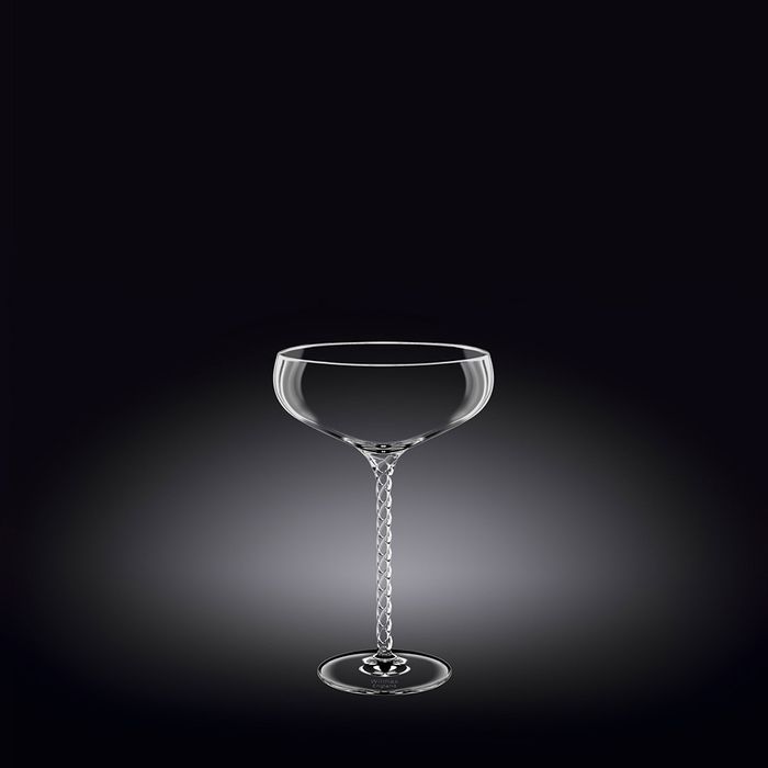 Elegant set of 2 Julia 300ml champagne saucers made from lead-free crystalline glass, perfect for toasting special occasions.