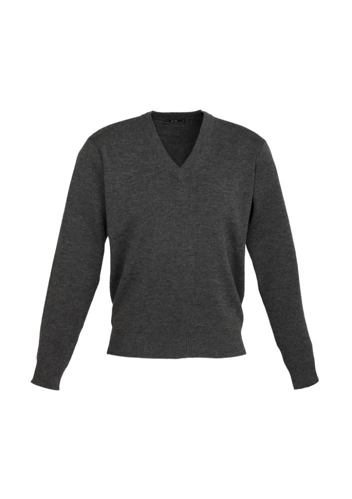 Mens Woolmix Pullover in Charcoal Marle, size L, showcasing soft, warm fabric blend for versatile style and comfort.