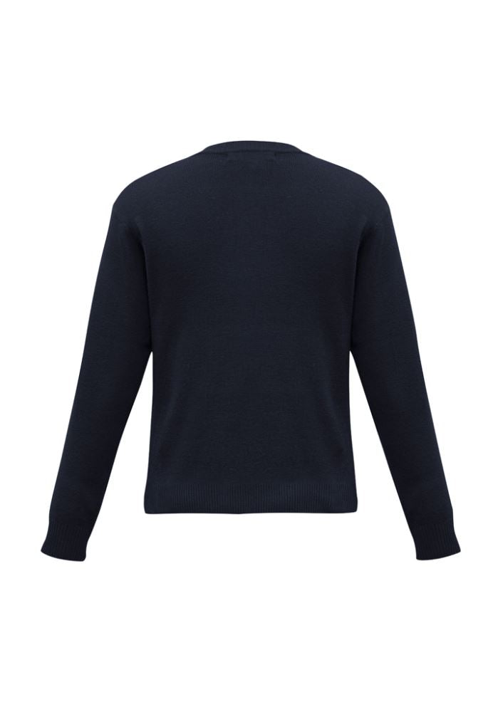 Men's 3XL Navy Woolmix Pullover, soft 50% wool blend, durable 12-gauge knit, perfect for casual or professional wear.