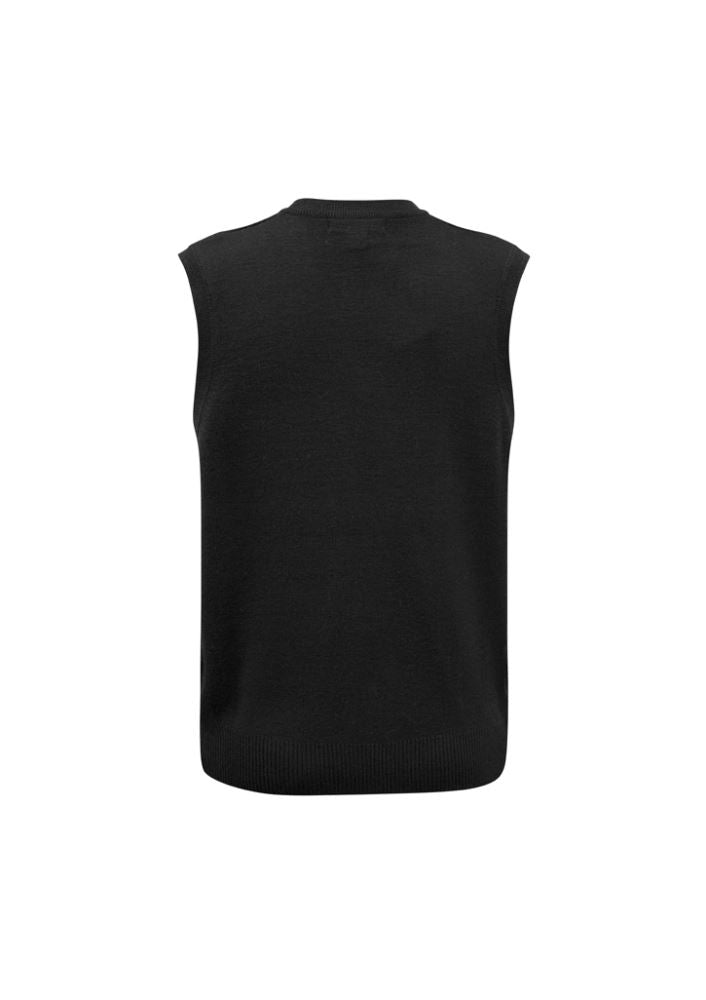 Men's black woolmix vest from Biz Collection, size L, blends warmth and comfort, perfect for layering in any setting.