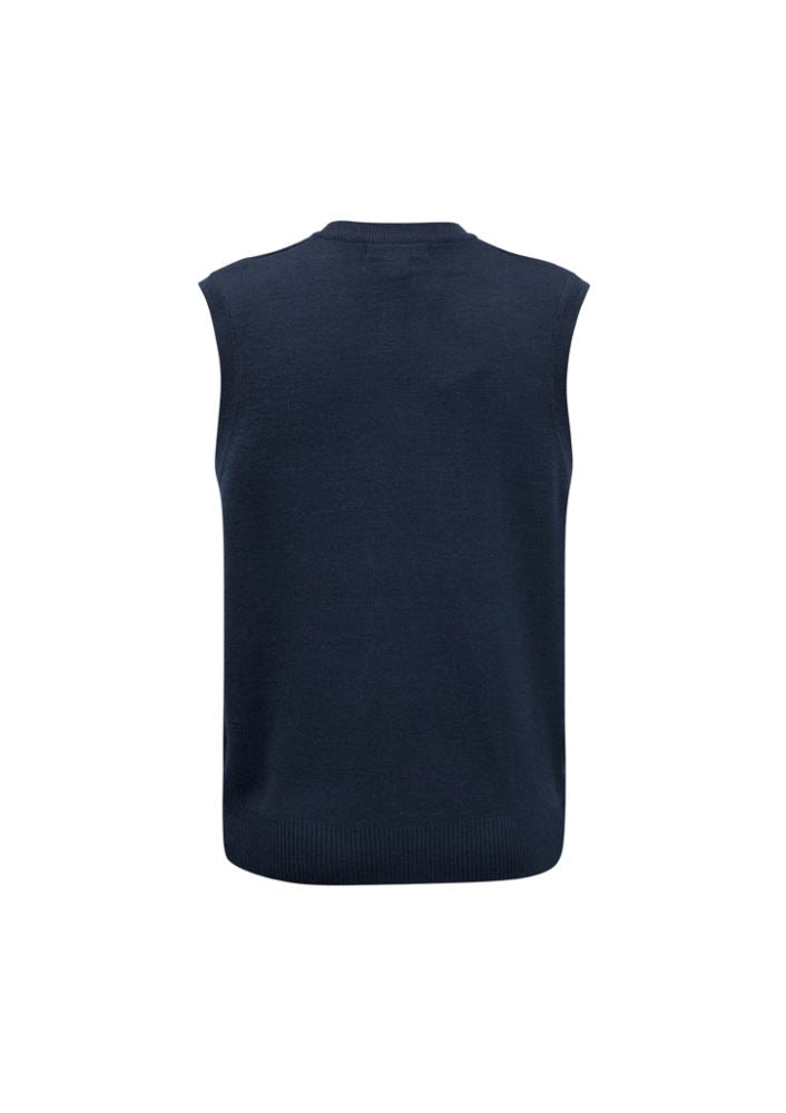 Stylish navy men's woolmix vest, 50% wool and acrylic, perfect for layering and machine washable, size XS.