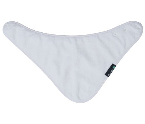 White adult bandana made from 100% cotton, waterproof, adjustable fit, stain-resistant, and machine washable for versatile use.