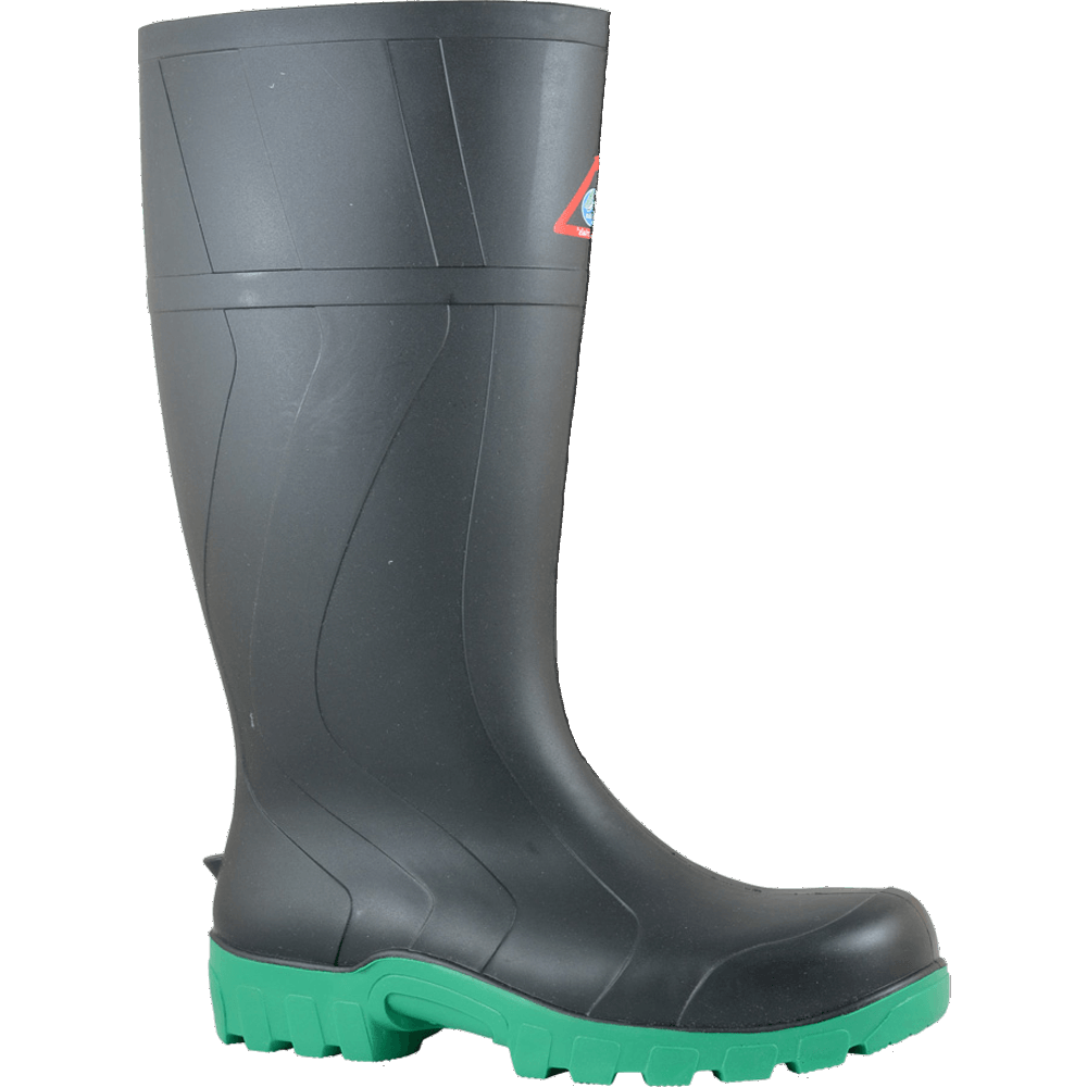 Bata Workmate Safety Boot in black, size 3, featuring water-resistant upper and durable, acid/oil-resistant outsole for rugged use.