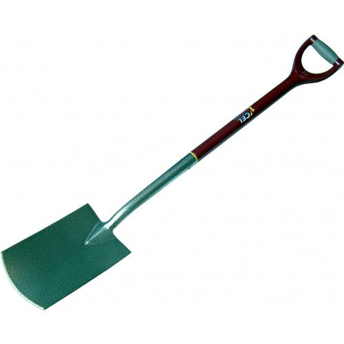 Spade Truper gardening spade with fibreglass handle, hardened steel head, and ergonomic D-handle for comfort and durability.