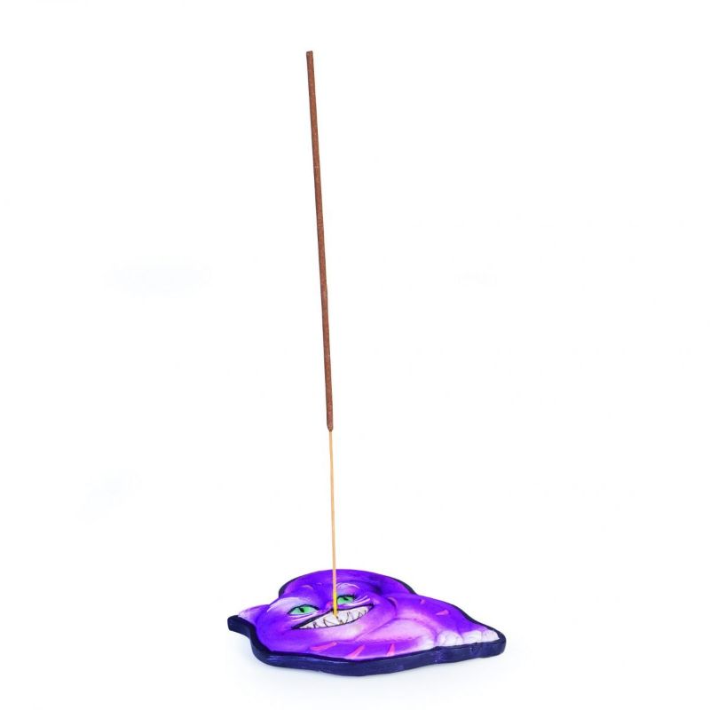 Whimsical 14cm Mad Cat Incense Burner with vibrant colors, a playful design, and a toothy grin for home decor.