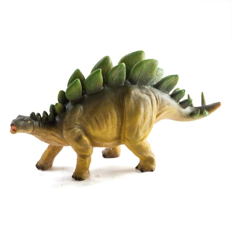 Colorful Stegosaurus table lamp for kids, 38.5 cm tall, emits a soft glow with energy-efficient LED lighting.