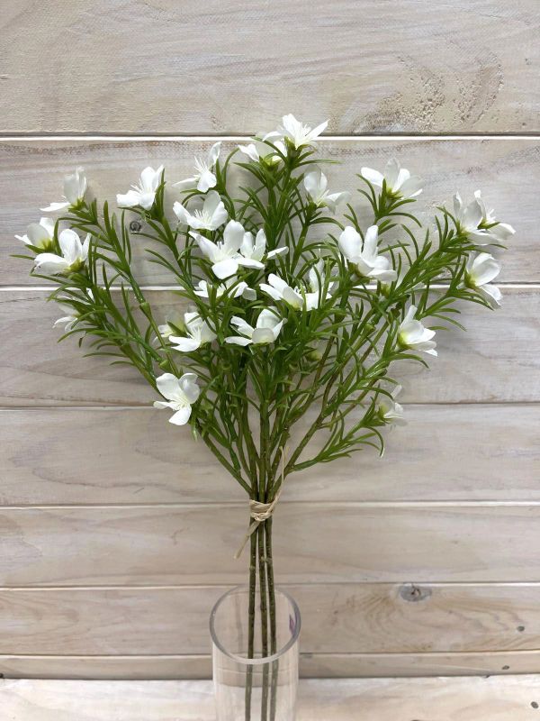 Artificial Mini Dogwood Bundle in white, featuring lifelike blooms for elegant decor, arrangements, and minimal maintenance.