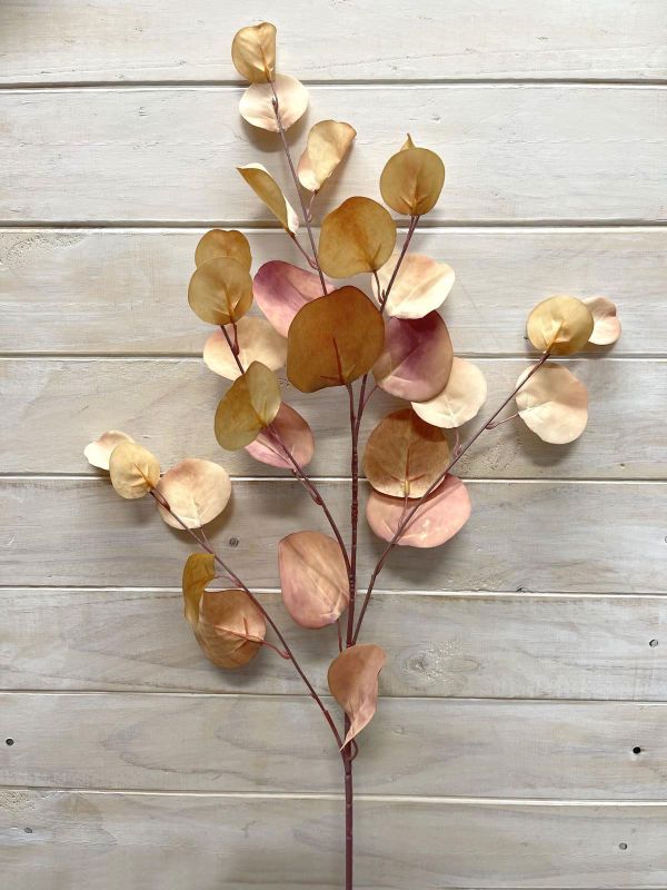 Lifelike brown eucalyptus spray adds elegance to home decor, perfect for arrangements and accenting any space.