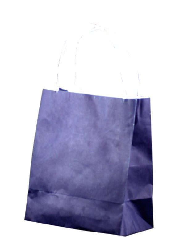 Vibrant purple paper bags for toddlers, perfect for parties; 250 eco-friendly, sturdy bags with twist handles.