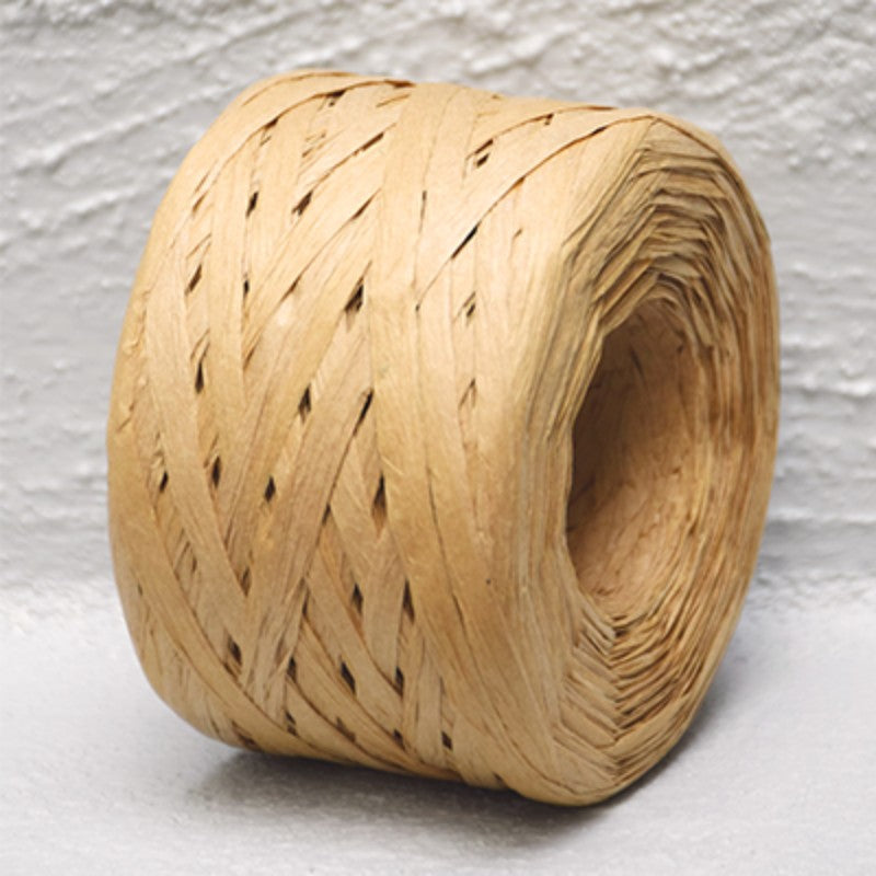 Natural paper raffia, 4mm thick and 100m long, perfect for eco-friendly crafting and gift wrapping.