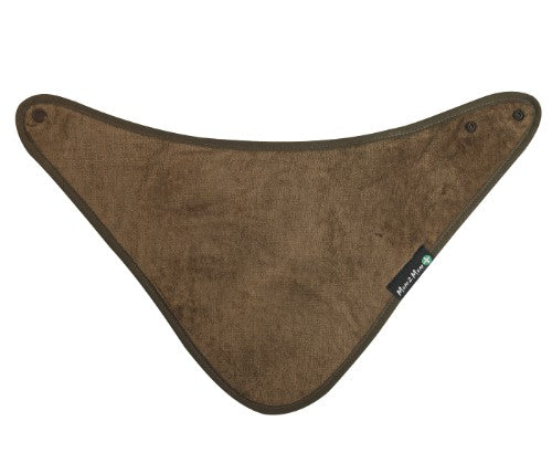 Youth Bandana in rich chocolate color, made of absorbent cotton, stain-resistant, waterproof, and adjustable for active kids.