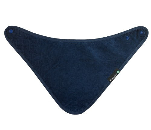 Navy youth bandana in 100% cotton, extra-absorbent, stain-resistant, adjustable, and machine washable for active kids.