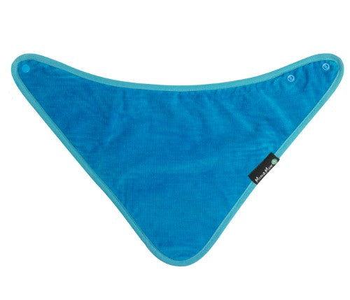 Vibrant teal youth bandana made of 100% cotton, stain-resistant, adjustable, and perfect for active kids' outfits.