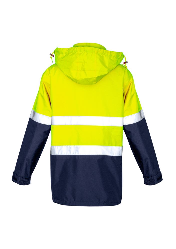 Mens Ultralite Waterproof Jacket in vibrant Yellow/Navy, featuring a breathable mesh lining and reflective tape for visibility.