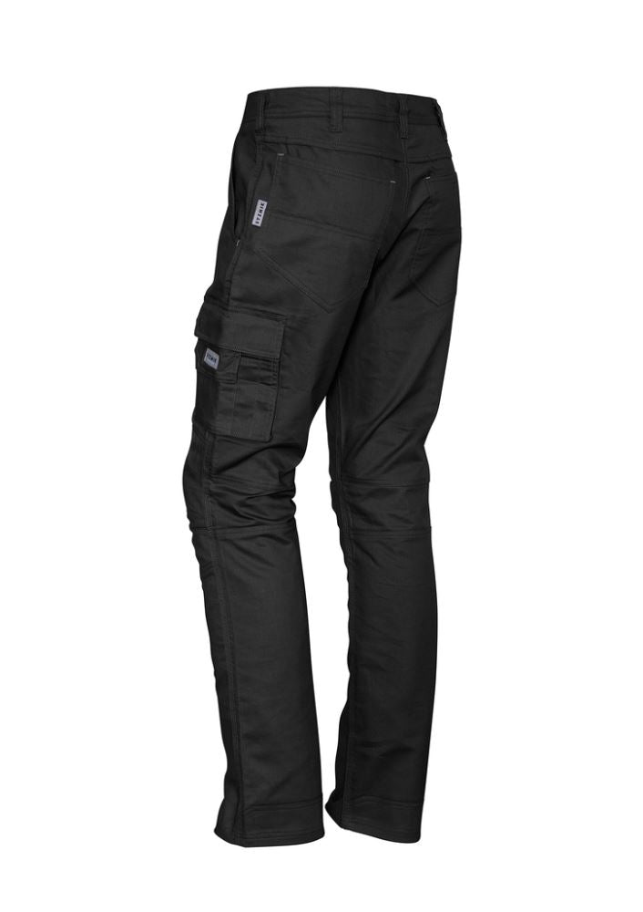 Men's rugged cooling cargo pant in Stout Black, featuring durable ripstop fabric, airflow vents, and multiple pockets for convenience.