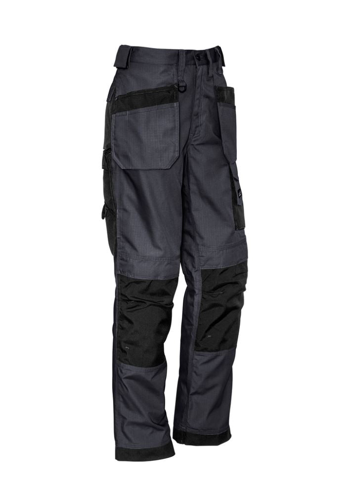 Syzmik Men's Ultralite Multi-Pocket Pant in Charcoal Black with ergonomic swing-away pockets and durable Cordura® patches.