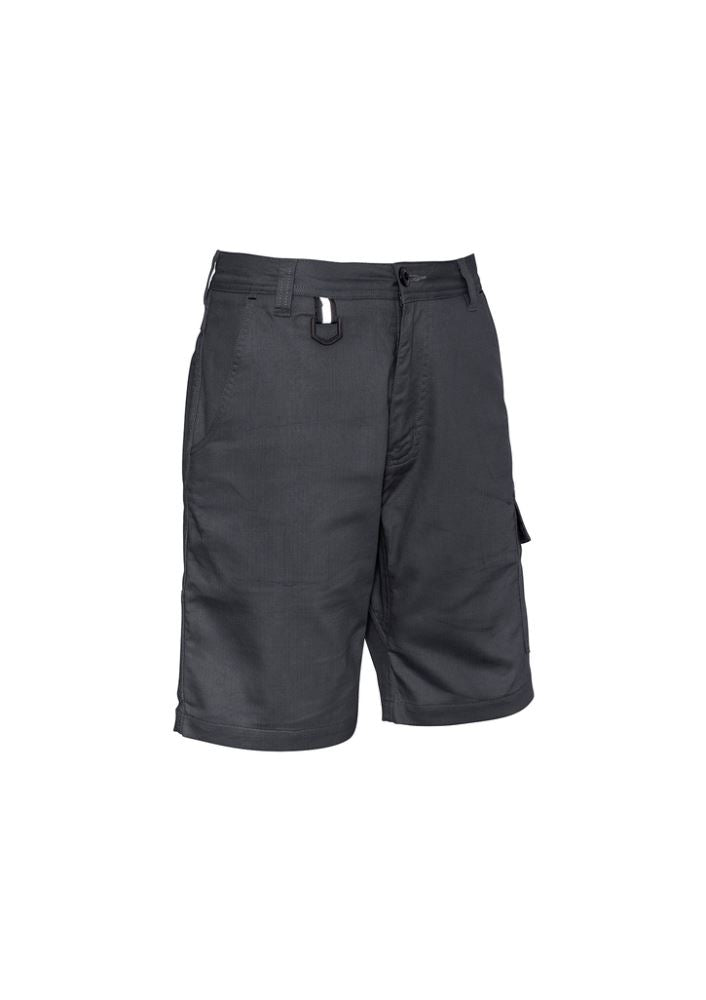 Men's navy rugged cooling vented shorts by Syzmik with breathable fabric, six pockets, and reinforced durability.