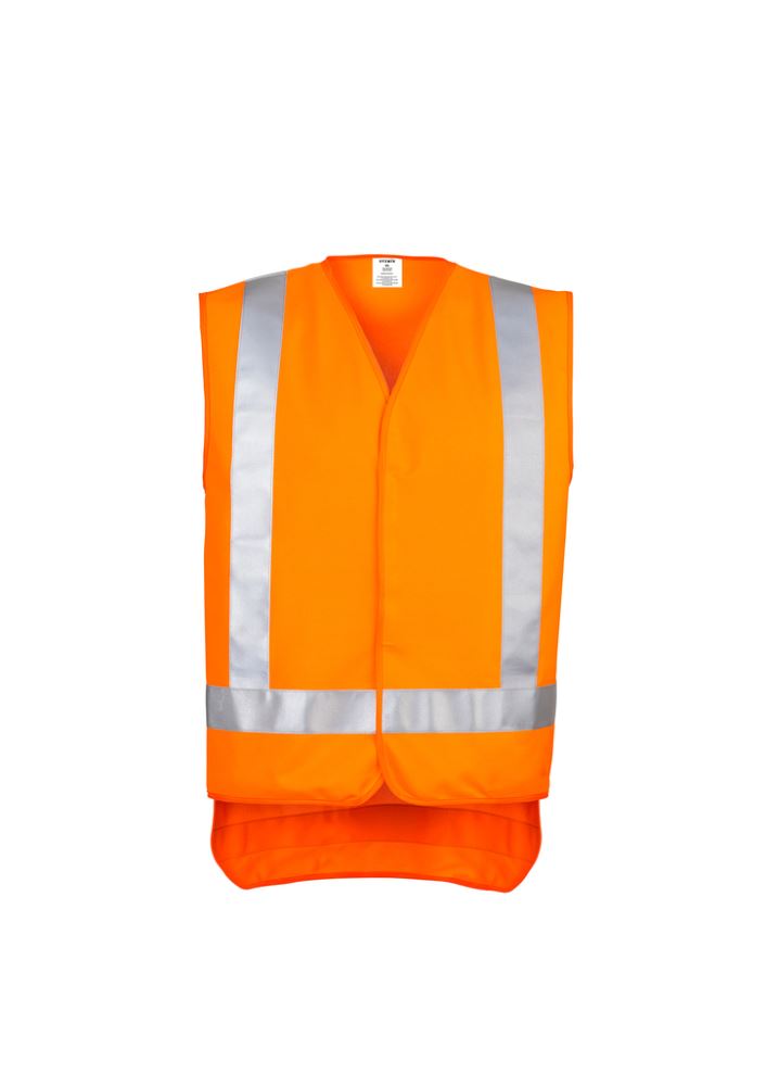 Unisex TTMC-W Basic Vest in TTMC-W Orange, featuring reflective tape and quick release fastener for high visibility safety.