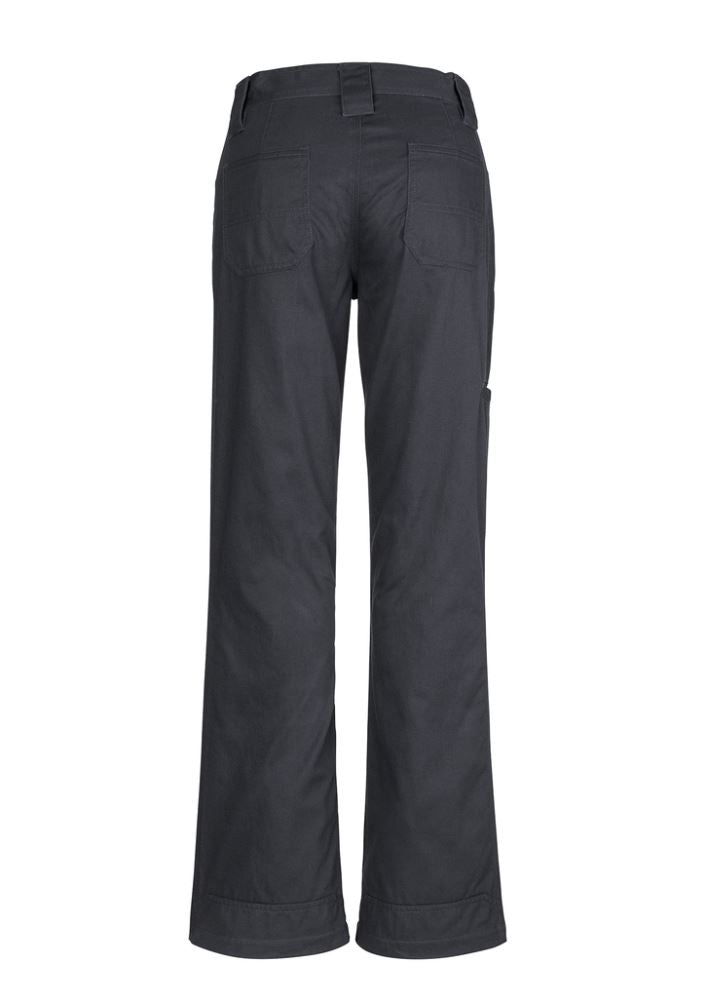 Women's Plain Utility Pant in Charcoal, crafted from durable cotton twill with a feminine fit, ideal for work and outdoor activities.