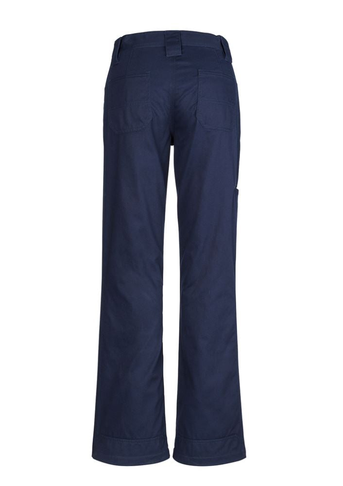 Women's Navy utility pants size 16 by Syzmik, featuring durable 100% cotton twill, reinforced patches, and feminine fit.