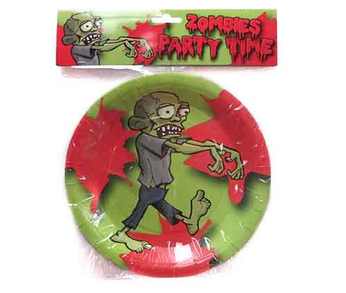 Colorful "Zombie" paper plates, 36 in total, perfect for adding fun to parties.