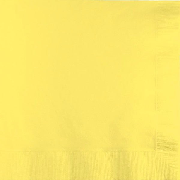 Mimosa Yellow luncheon napkins, 33cm x 33cm, pack of 50, vibrant 2-ply paper for stylish and eco-friendly dining.