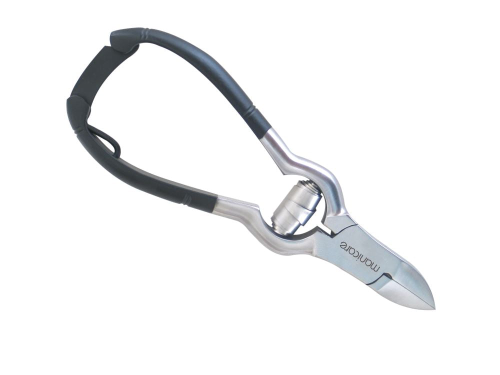 High-quality 120mm stainless steel chiropody pliers with barrel spring for precise nail trimming and grooming.