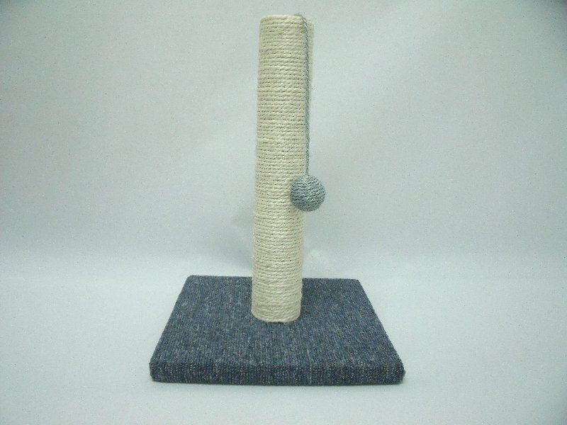 Cats scratching on a stylish 43cm tall sisal scratch post, promoting healthy claws and preventing furniture damage.