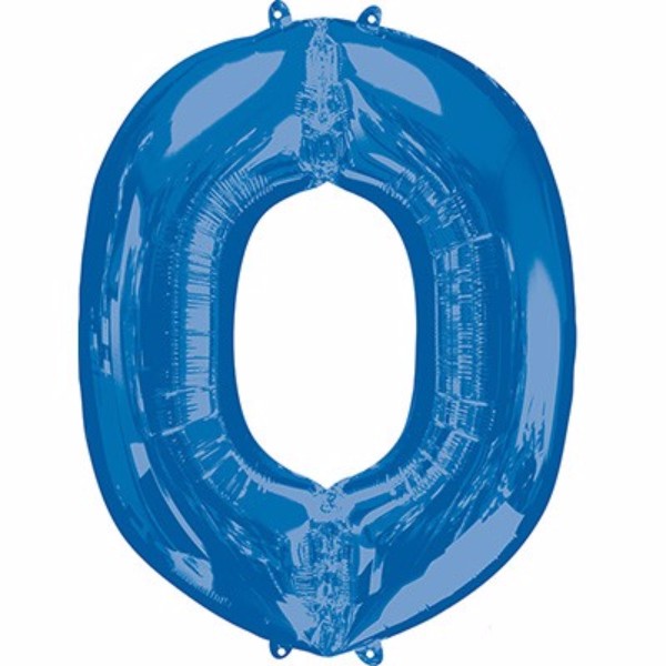 Vibrant 86cm blue letter O helium saver balloon, perfect for celebrations and durable for lasting buoyancy.