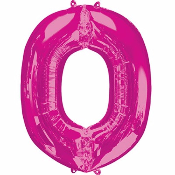 Vibrant 86cm pink Letter O helium saver balloon, perfect for parties and celebrations, self-sealing and durable.
