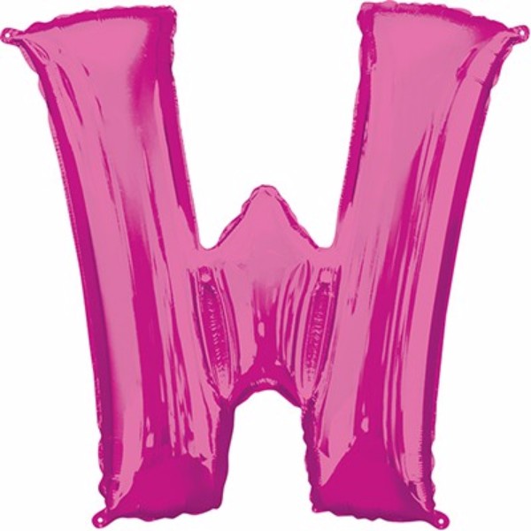 Pink 86cm Letter W helium saver balloon, perfect for parties and celebrations, stays inflated longer and adds vibrant decor.