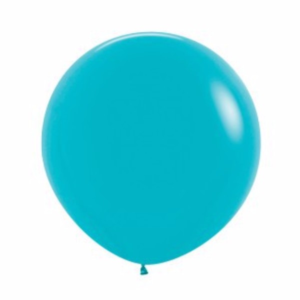 90cm Fashion Caribbean Blue Latex Balloons - Pack of 2