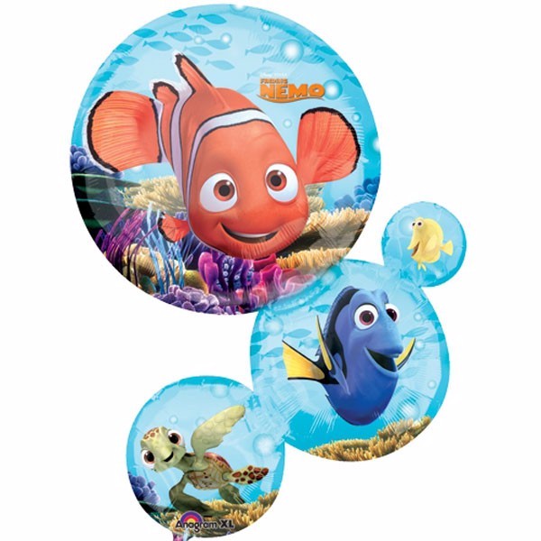 Shape Finding Nemo & Friends foil balloon, 55cm x 71cm, self-sealing, designed for helium inflation.