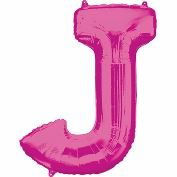 Pink 86cm Letter J Helium Saver balloon, perfect for celebrations, ensures longer float time and vibrant decoration.