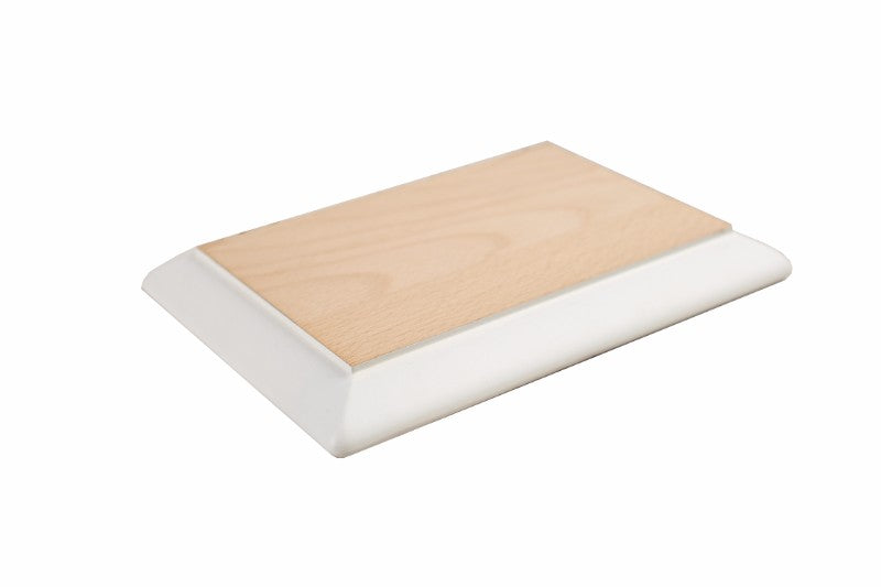 Sophie Conran Chalk White Small Board in FSC-certified beech wood, perfect for serving cheese or hors d'oeuvres.