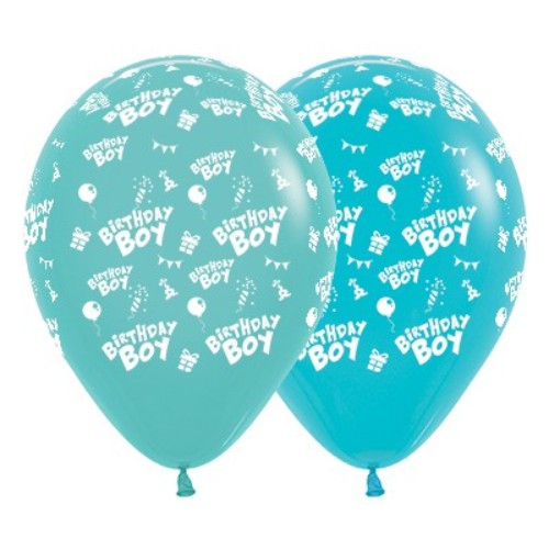 Vibrant 30cm aquamarine and Caribbean blue balloons, perfect for joyful birthday celebrations, pack of 6.