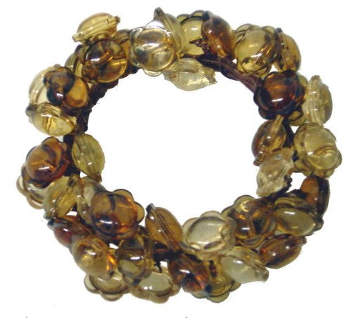 Set of 6 amber candle rings, designed for 2-inch candles, enhancing decor with elegance and warmth.