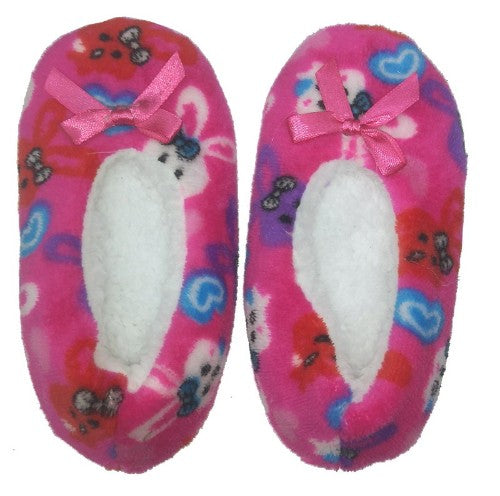 Kids' large pink bunny slippers with soft fleece lining, perfect for cozy home lounging and playful fun for ages 6-7 years.