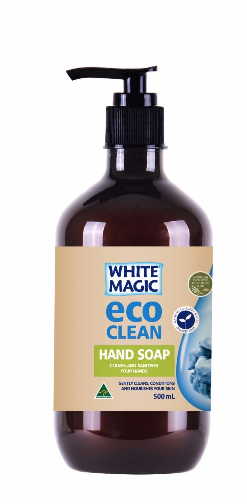 Eco Clean Hand Soap 500ml features natural tea tree and eucalyptus oils for effective, eco-friendly hand hygiene.