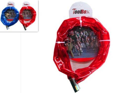 Durable 1m bike chain lock with 5mm diameter, available in assorted colors for reliable theft protection.