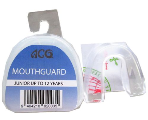 Colorful set of 4 junior mouthguards for kids up to 12 years, designed for comfort and protection in sports.