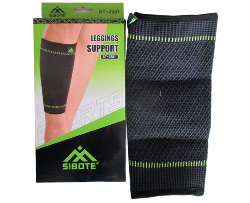 Premium calf support with four-way elastic compression for enhanced performance, comfort, and moisture-wicking technology.