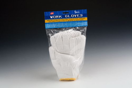 High-quality white work gloves (10 pairs) designed for safety, comfort, and versatility in construction and gardening tasks.