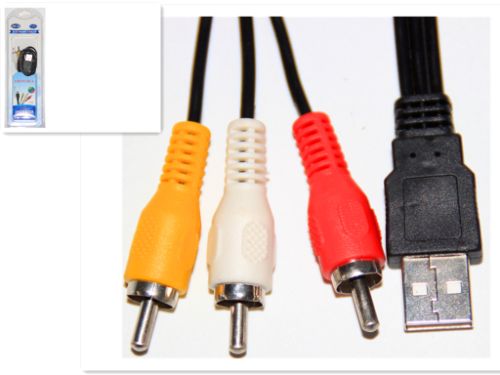 Premium Audio USB Cable - 3RCA with three RCA connectors for superior sound quality and reliable audio connectivity.