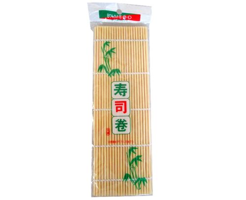 Premium bamboo sushi mat, 24x24 cm, perfect for rolling maki and California rolls, easy to clean and durable.