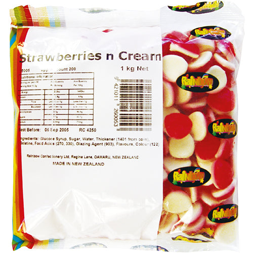 Rainbow Strawberries / Cream 1kg