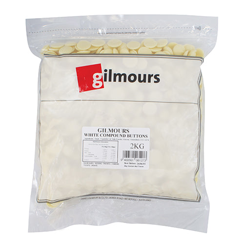 Gilmours White Chocolate Compound Buttons 2kg